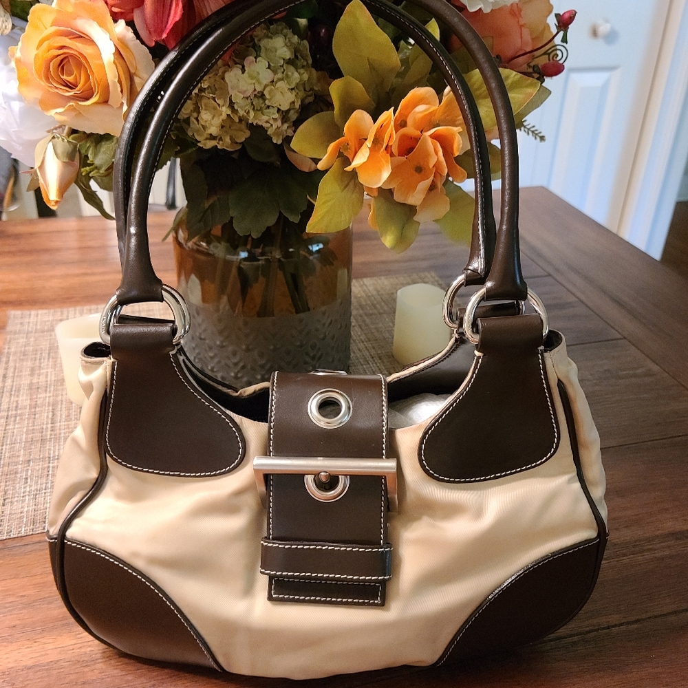 - Vintage Prada Canvas and Leather Bag